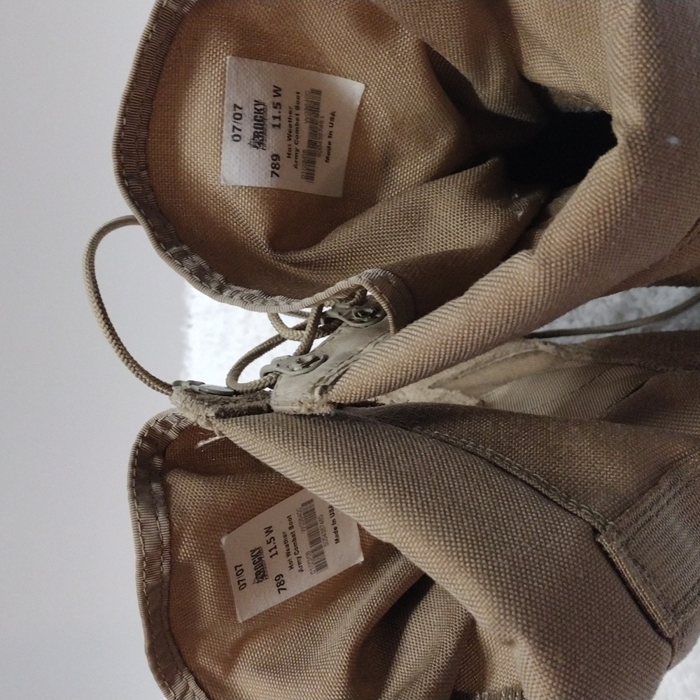 Men's Rocky Tan Military Hot Weather Army Combat Boots Size 11.5W - Picture 8 of 15